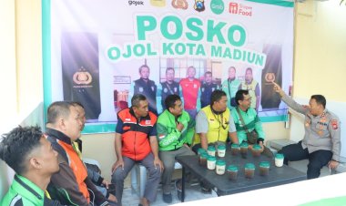 Perkuat Sinergitas, Polres Madiun Kota Resmikan Posko Ojol Kamtibmas
